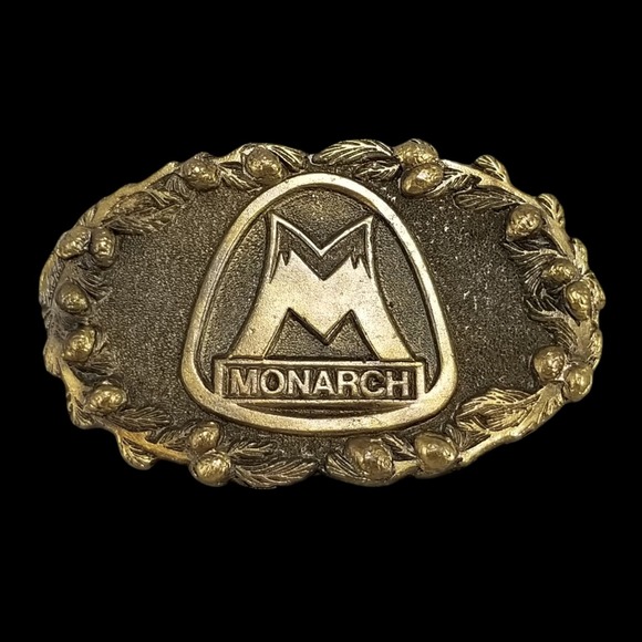 Adezy Ent. Inc. Other - Vintage 1978 Monarch Belt Buckle Adezy Denver Solid Brass Mountain Logo USA Made